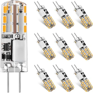 Двухконтактные базовые лампы G4 Светодиодный JC, 3014, 1,5 Вт, 12 В постоянного тока, 10-20 Вт, T3, галогенная сменная Ландшафтная лампа, теплый белый свет, 3000K освещение