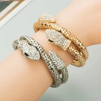 2022 new personality exaggerated snake shaped winding mens and women bracelets alloy inlaid rhinestones retro bracelet jewelry