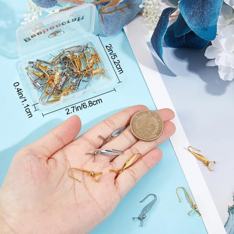 1 коробка 44 шт. ушные провода из нержавеющей стали 2 цвета