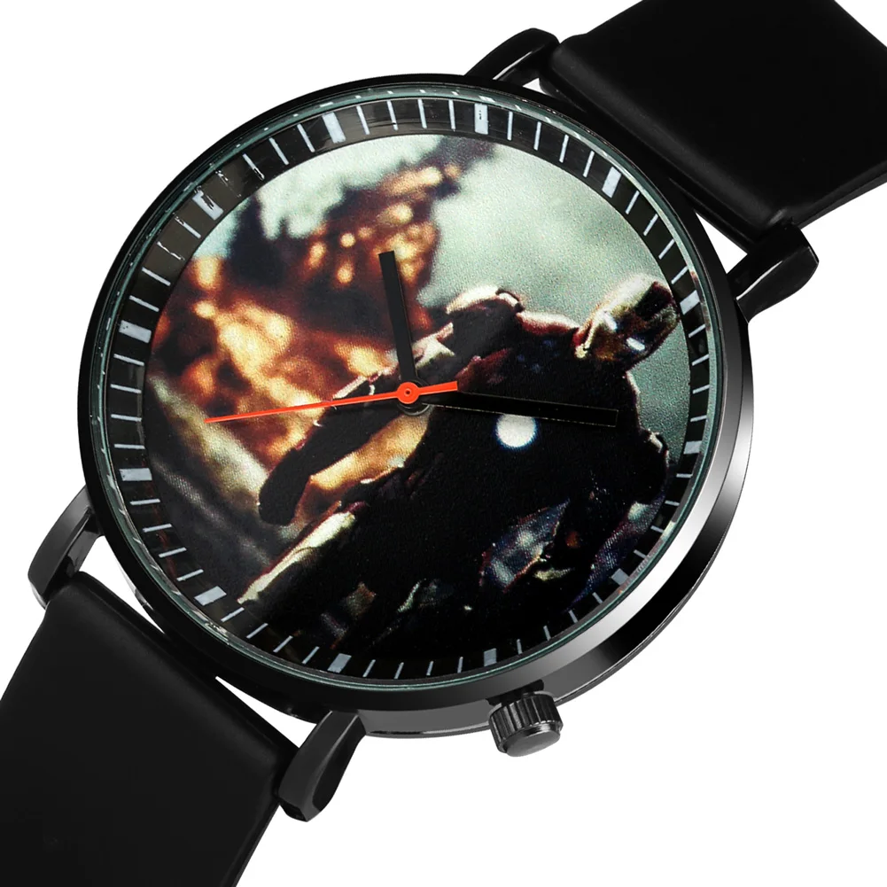 

MARVEL Iron Man Superhero Anime Clock Men's Cartoon Comics Watch Student Cosplay Silicone Band Quartz Wristwatch Gift for Men