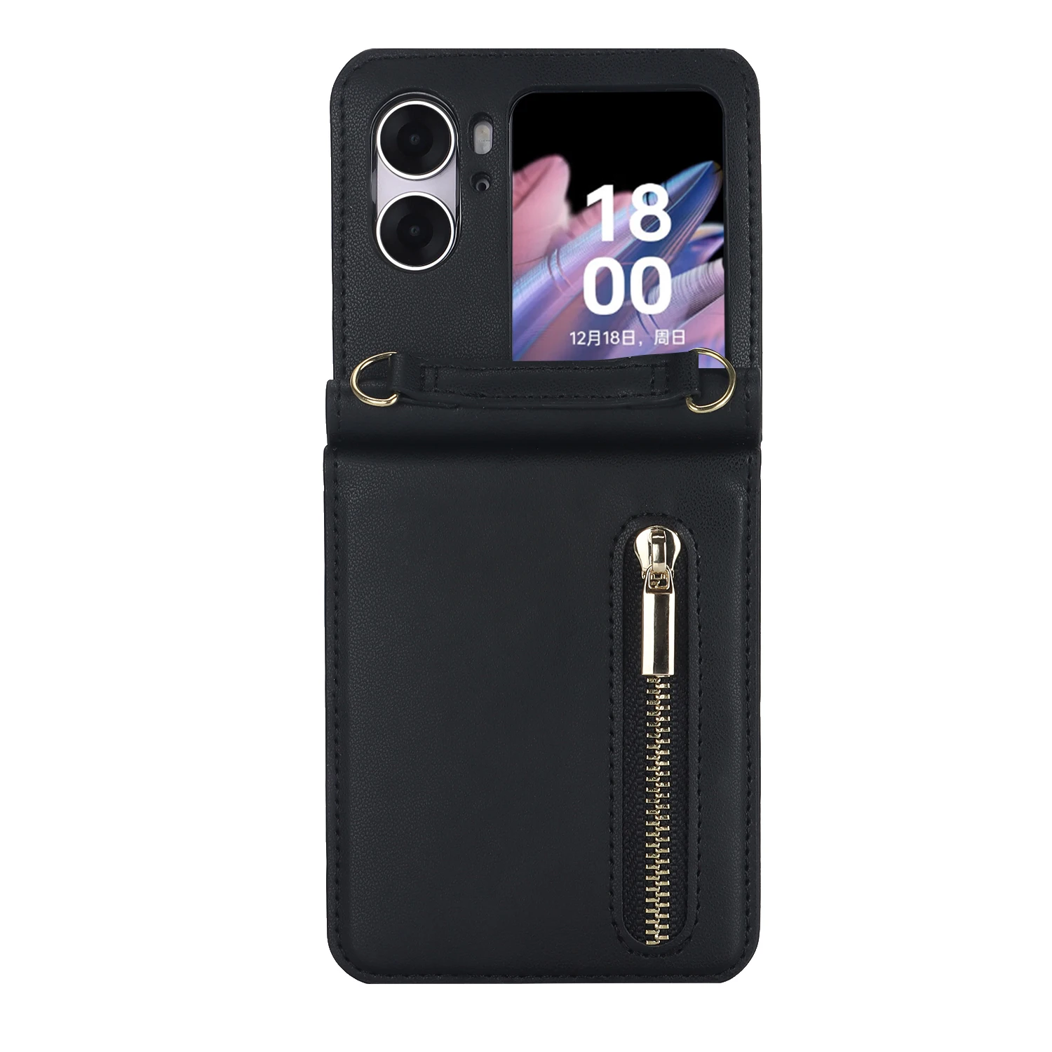 Складной защитный чехол на молнии с диагональным крестом для Oppo Find N2 Flip много