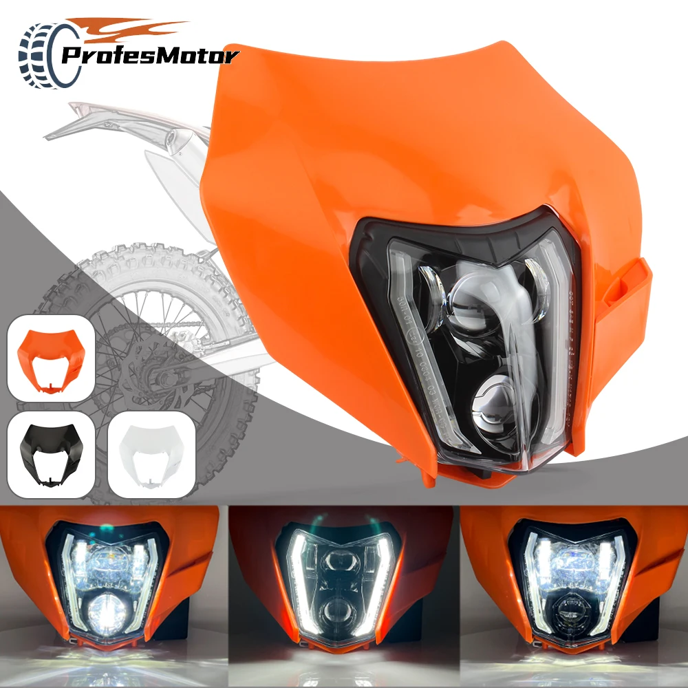 

for KTM EXC Motorcycle Headlight LED Plate SX Duke 125 250 300 450 Moto Fairing Motocross Accessories Dirt Bike Supermoto Enduro