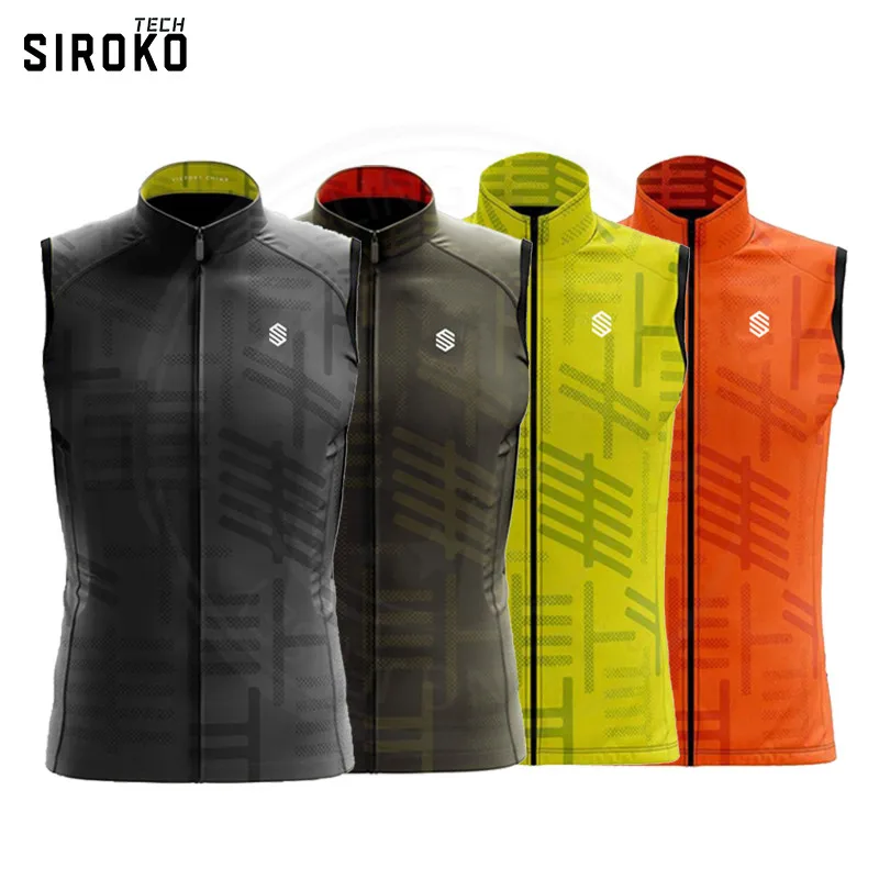 SirokoTech Mens Windbreaker Cycling Vest Sleeveless 2023 Cycling Jersey MTB Road Bike Tops Gilet Windproof Cycling Clothing