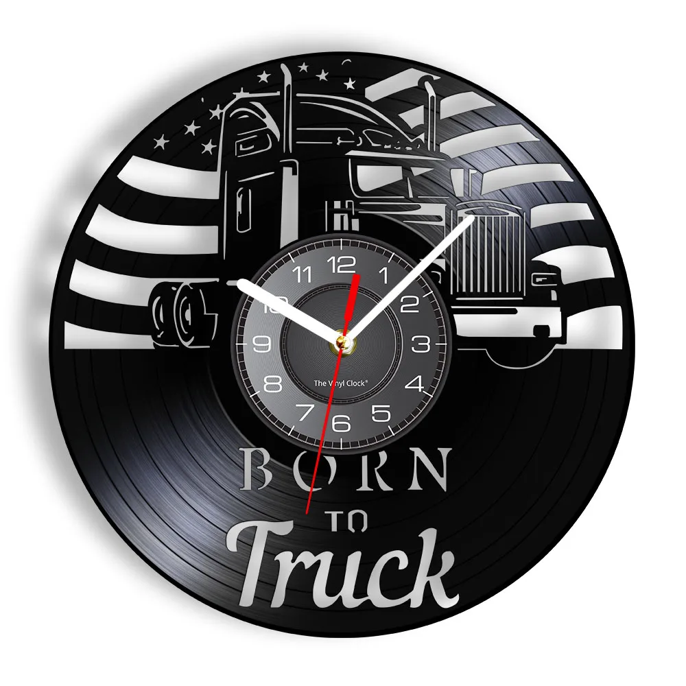 

Dump Truck Farmhouse Wall Decor Wall Clock Retro USA Farm Truck Vinyl Record Wall Clock Construction Farmer Room Decor Wall Art