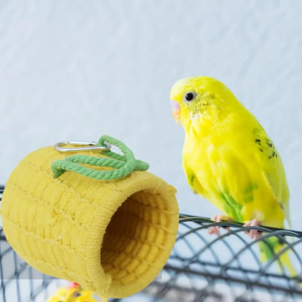 Уютная кровать в виде маленького животного Тканое укрытие гамак для птицы