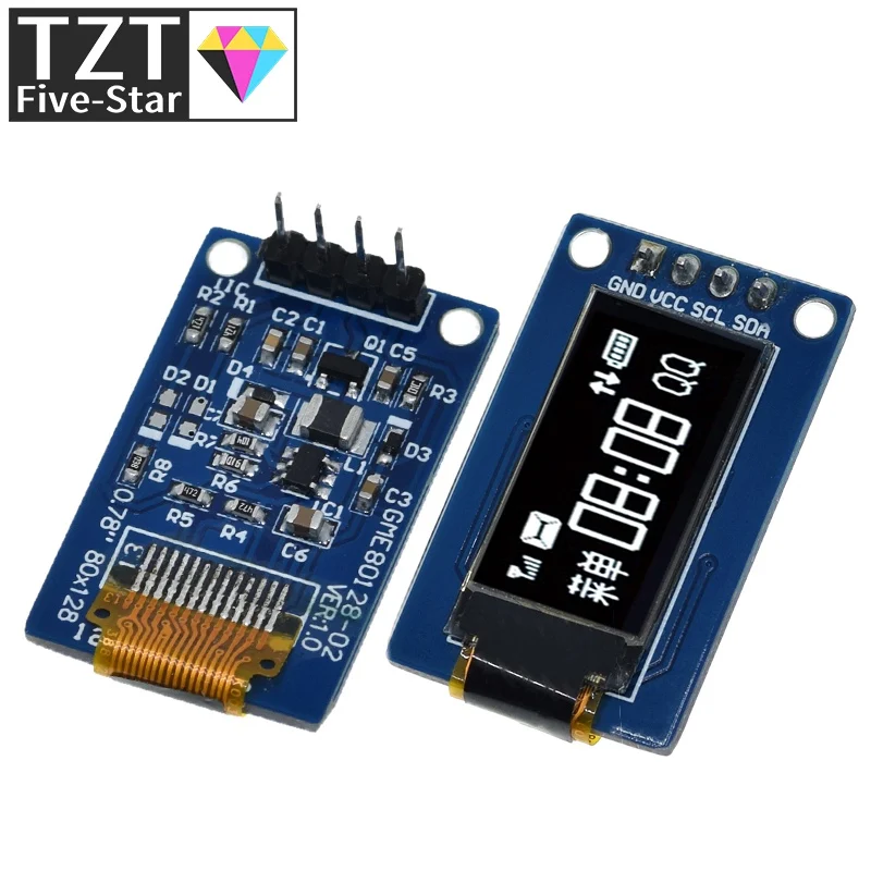 Модуль ЖК-дисплея TZT с OLED-дисплеем 0 78 дюйма разрешение 78*80 интерфейс SPI драйвер SH1107
