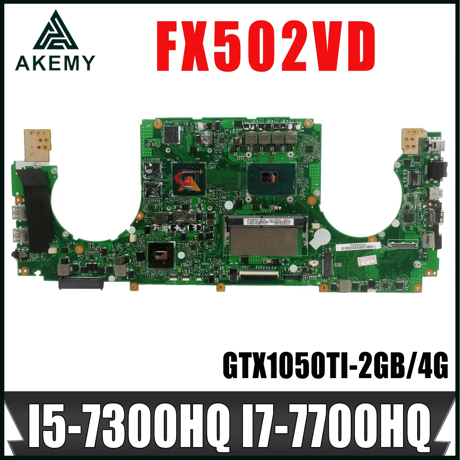 

FX502VE MAINboard For ASUS FX502V FX502VD Laptop Motherboard I5-7300HQ I7-7700HQ GTX1050TI-2GB/4G 8G RAM 100% Working Well