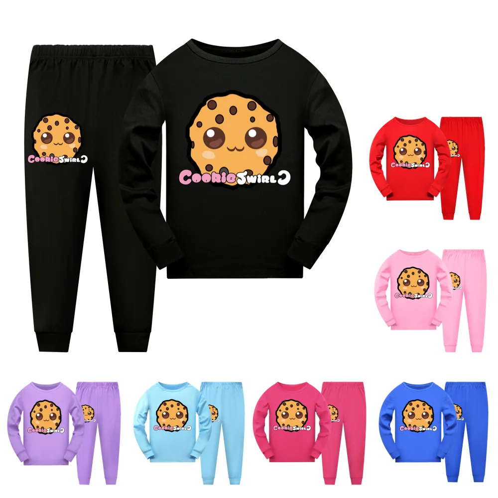 

Anime COOKIE SWIRL C Costume Kids Cartoon Pyjama Baby Girls Long Sleeve T-Shirt+Pants 2pcs Sets Teenager Boys Casaul Sleepwear