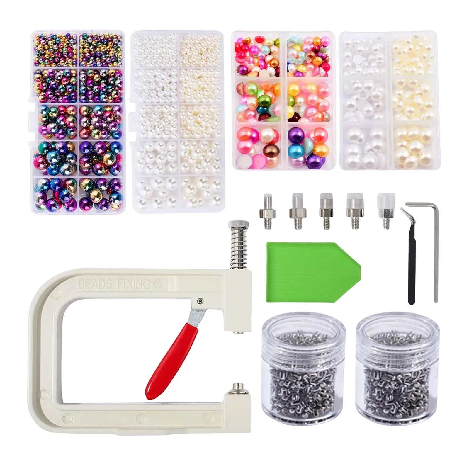 

Jewelry Pearl Setting Machine Tools Manual Beading Machine Beads Rivet Fixing Machine for Punch Clothes Decoration DIY Project