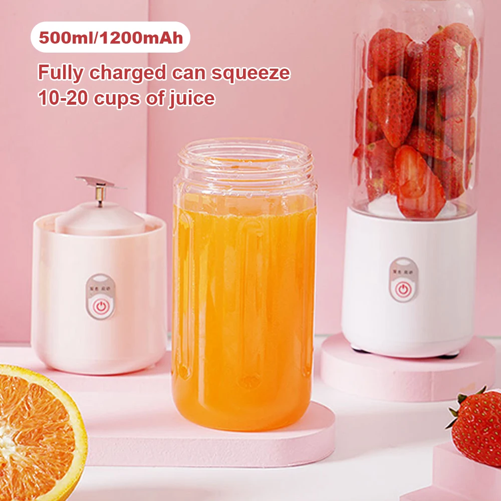 

6 Blades Portable Juicer Cup Juicer Fruit Juice Cup Automatic Small Electric Juicer Smoothie Blender Ice CrushCup Food Processor