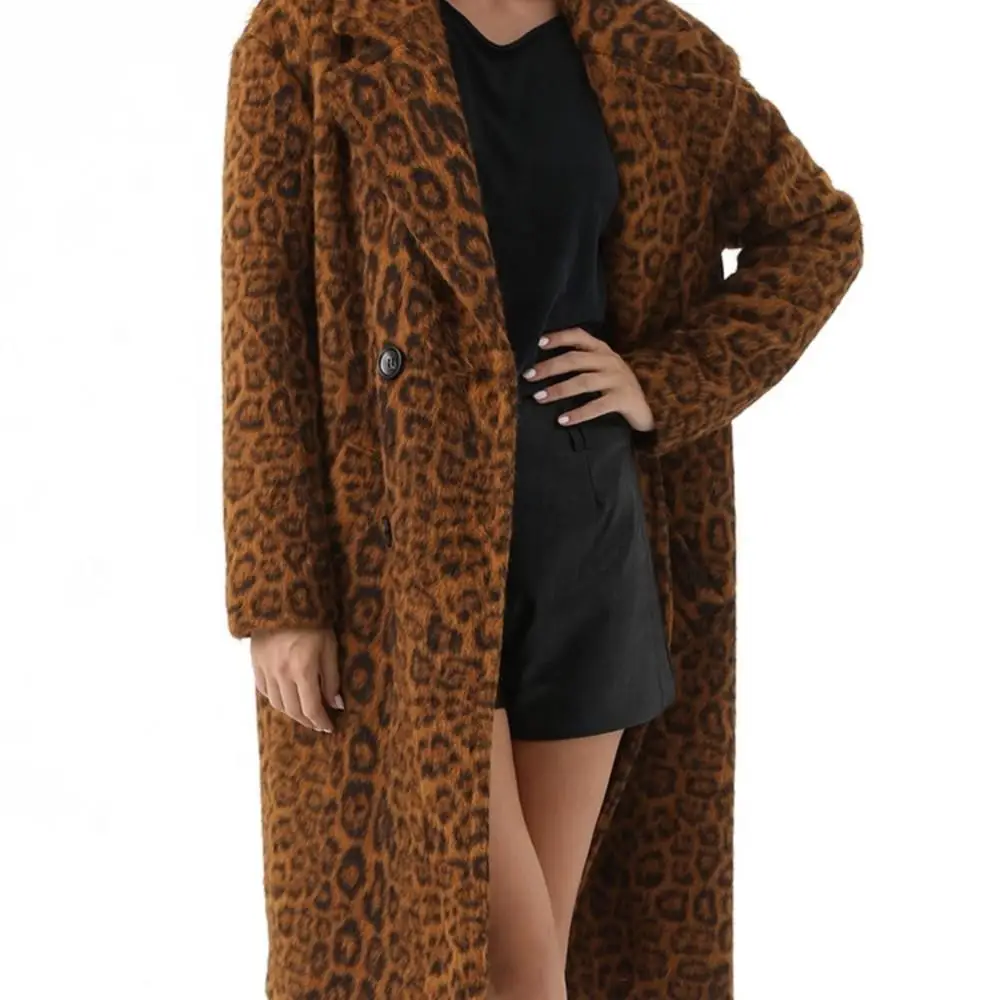 Women Winter Real Fur double-breasted Jacket New Design Real Fur Long With Pocket Coat Leisure Thermal Elegant women's Clothing