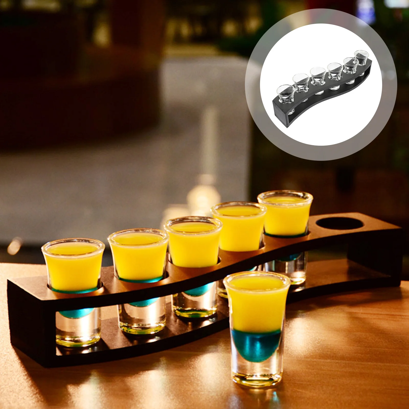 

1 Set KTV Shot Glass Holder Shot Glasses Kit Multi-slot Shot Glass Rack Shot Glass Holder for Bar Use Countertop Decorate Party