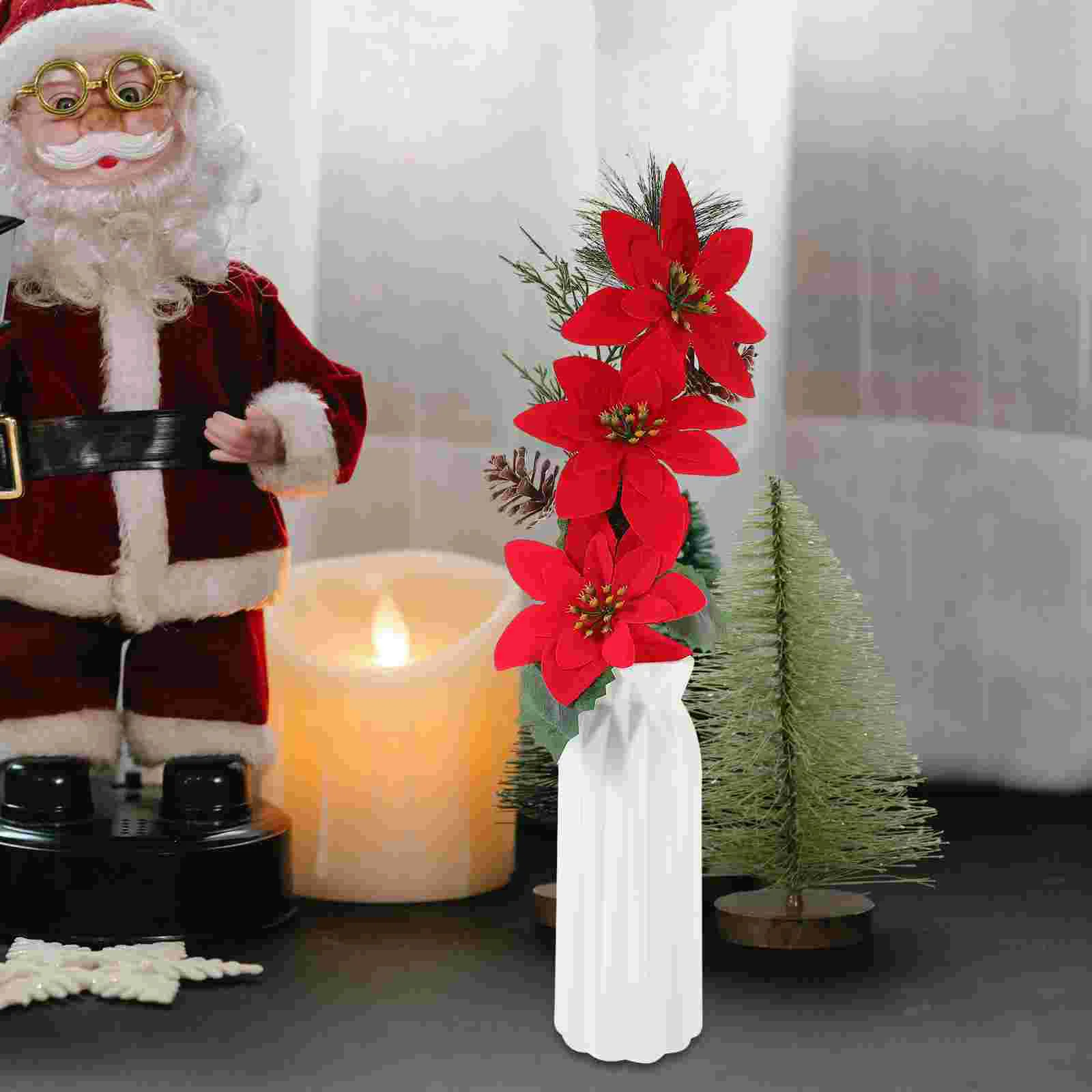 

2pcs Christmas Flower Stems Christmas Flower Decoration Xmas Flower Picks