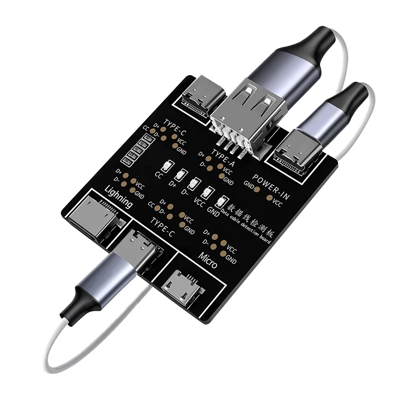 

Плата обнаружения кабеля передачи данных DT3 Тестер кабеля Micro USB C Type-C Инструмент диагностики короткого замыкания вкл. выкл. для iOS Android