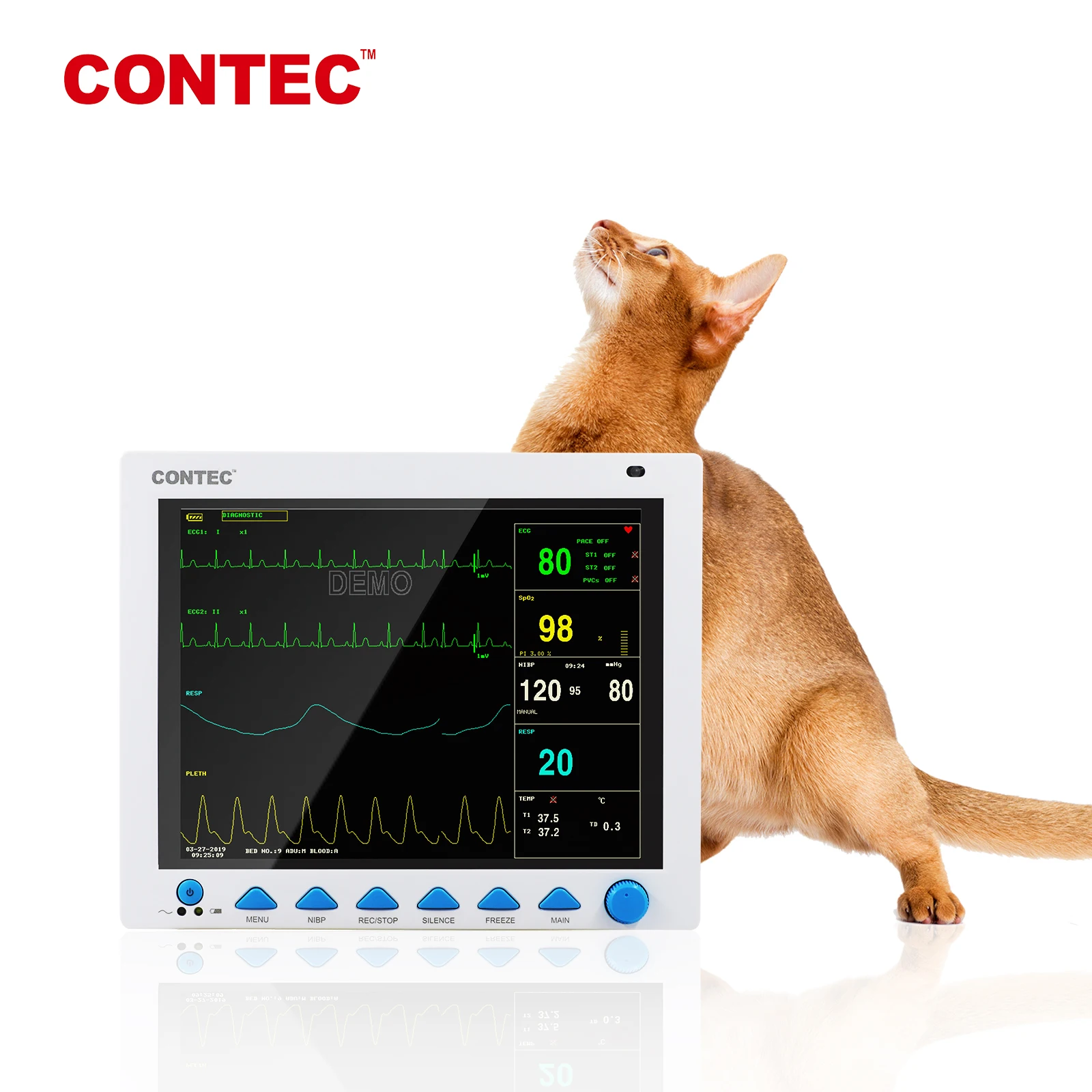 

CONTEC CMS8000-Vet Cheap Ecg Heart Spo2 Monitor Multi-parameter Veterinary Patient Monitor