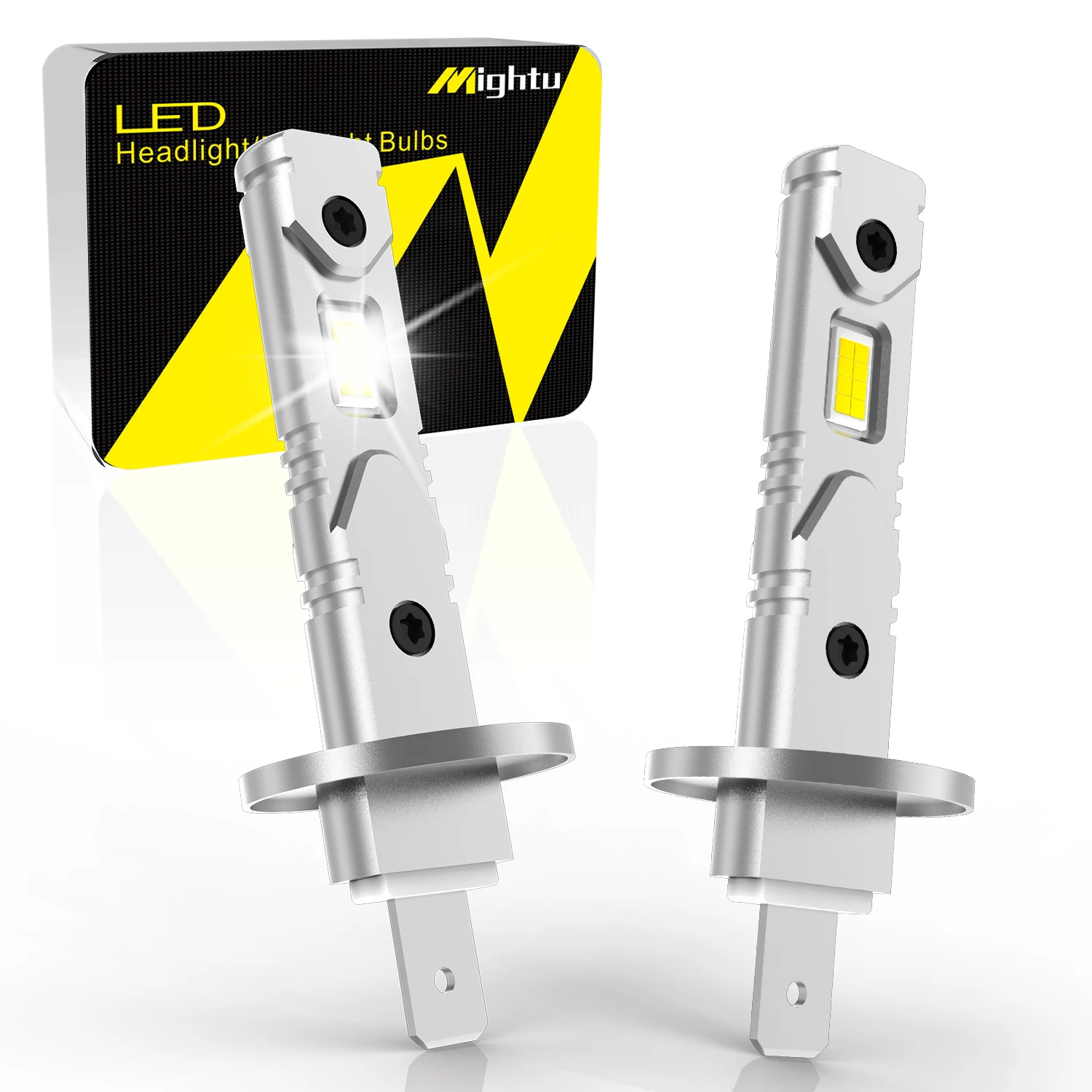 2 шт. 12000LM H1 Светодиодная лампа для фар H1 LED Canbus Автомобильная противотуманная фара безвентилятора Беспроводная мини-размер Автоматическая лампа 12 В 6500 К Белый 4300 К