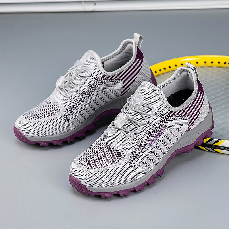 Fujeak Breathable Ladies Casual Sneakers Women Running Shoes Outdoor Walking Jogging Sneaker Lace Up Light Mesh Athletic Shoes