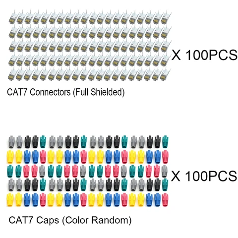 Коннектор CAT7 rj45, 10 Гбит/с, 50U, CAT6A, штекер кабеля ethernet, сетевой, SFTP, FTP, полноэкранированный Разъем lan, Проходное отверстие 1,5 мм