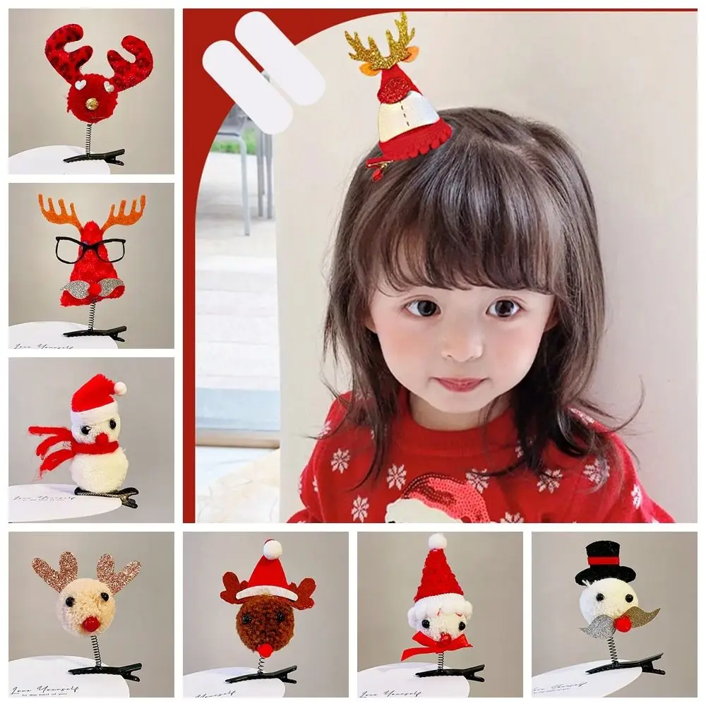 С Рождеством Декор Рождественская заколка для волос с блестками и бантом Детская