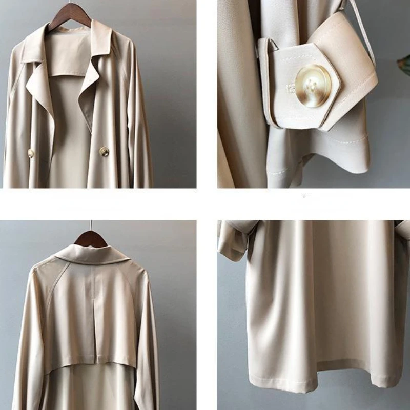 Тренч Женский офисный мешковатый зауженный в минималистичном французском стиле