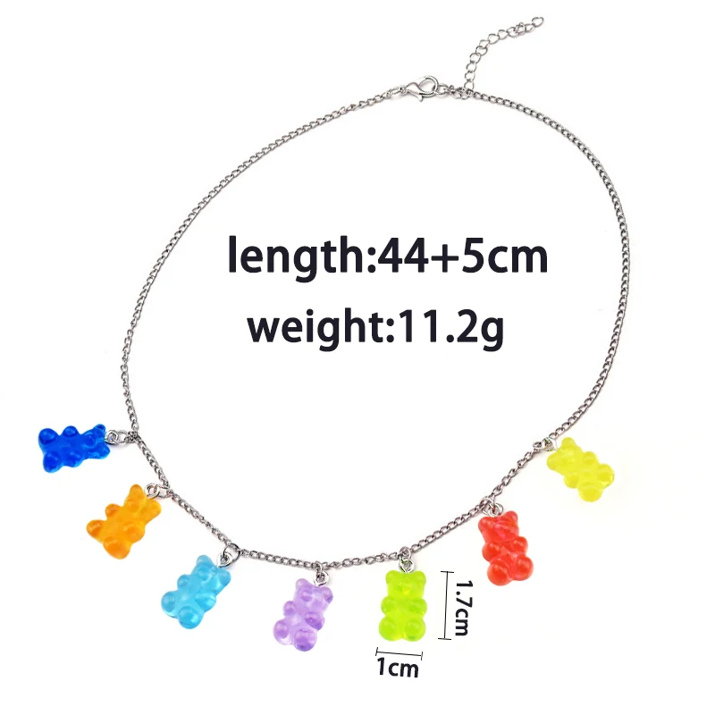 Ожерелье в форме медведя с разноцветной подвеской виде животных