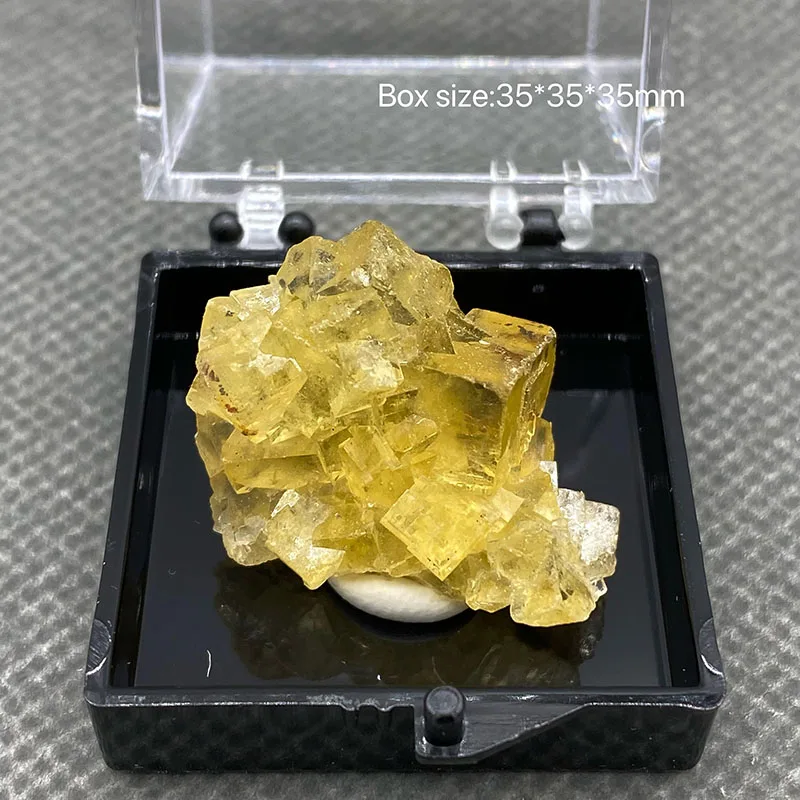 

100% натуральный Желтый флюорит, кластер минералов, образцы камней и кристаллов, кварцевый исцеляющий кристалл, размер коробки: 35*35*35 см