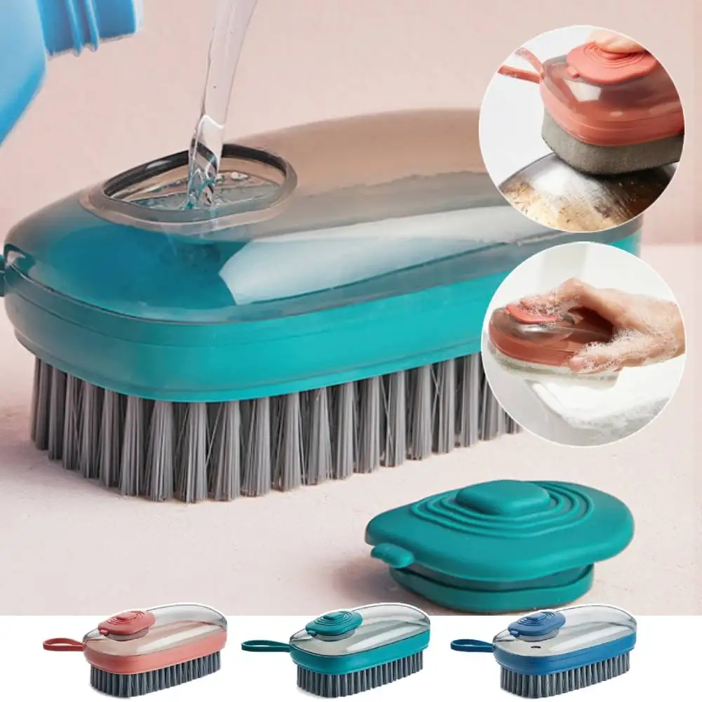 

Multifunctional Cleaning Brush with Removable Brush Sponge Dispenser Automatic Liquid Discharge Deep Cleaning Home Soft Bristles
