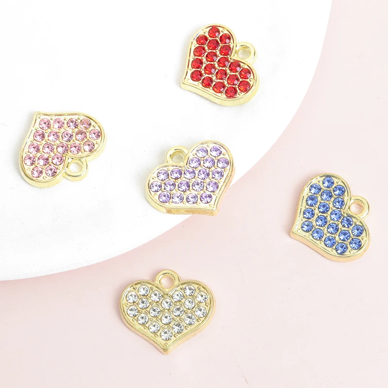 10 Шт. Красочные Элементы С Жемчугом В Форме Сердца Подвески