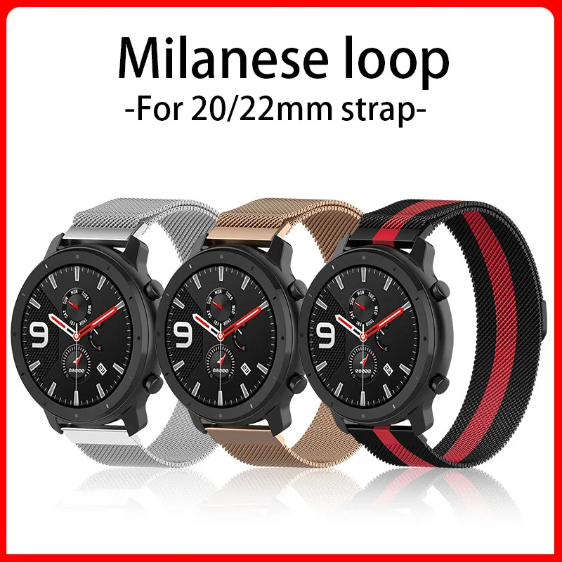 

Magnetic Loop For Samsung Galaxy watch 4/classic/3/Active 2 strap 45mm 41mm 46mm/42mm bracelet Huawei GT/2/2e 20mm 22 watch band