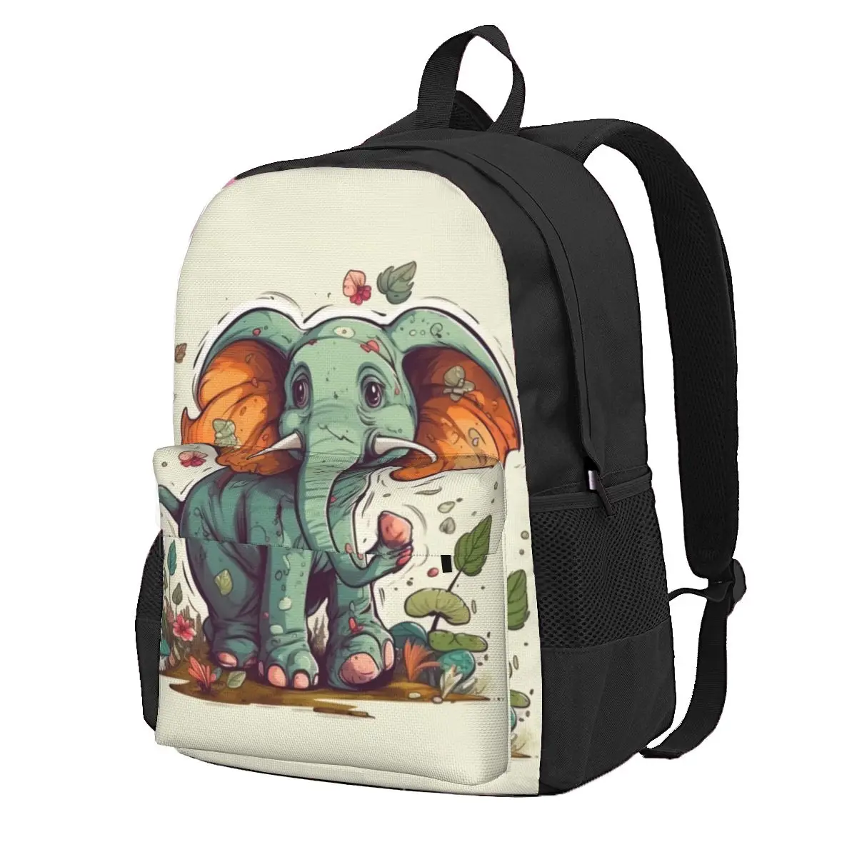 

Elephant Backpack Cartoon Nature Style Aesthetic Backpacks Girl Trekking Pattern High School Bags Custom Rucksack