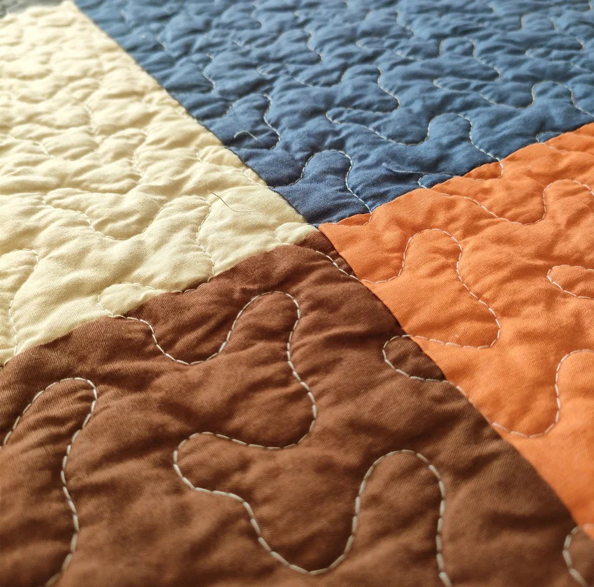 Клетчатое хлопковое одеяло комплект из 3 предметов покрывало на кровать двойное