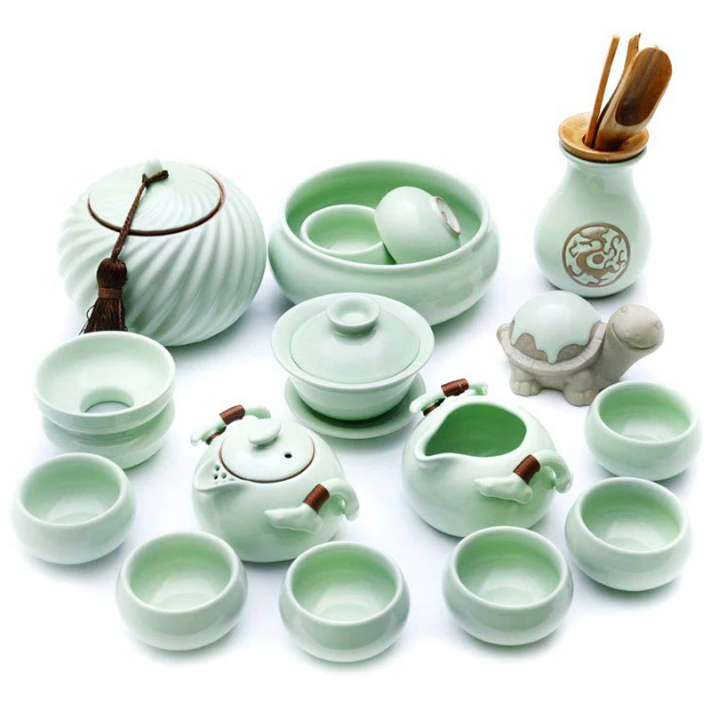 

Настоящий чайный набор кунг-фу, чайная чашка, Ru посуда, простой керамический чайник, домашний чай, питьевая чашка, офисный прием