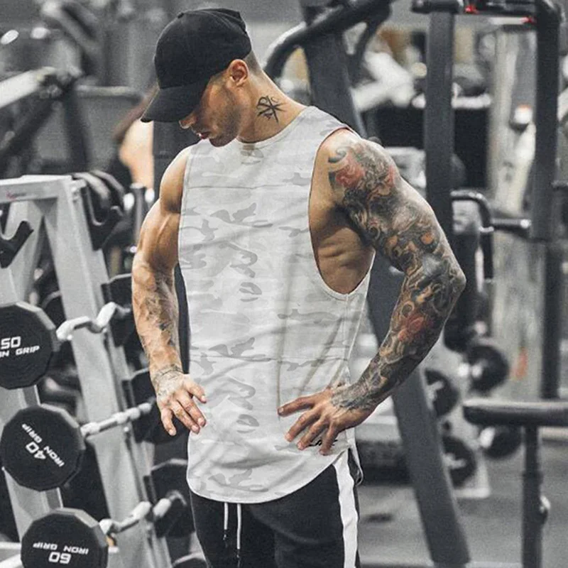 Майка мужская камуфляжная сетчатая модная быстросохнущая майка без рукавов для