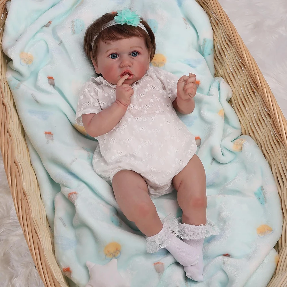 Кукла реборн для девочек 55 см реалистичная мягкая силиконовая кукла