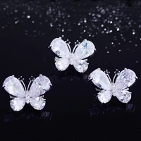fresh zircon butterfly brooch cute fashion anti glare pin high end womens all match creative small collar pin