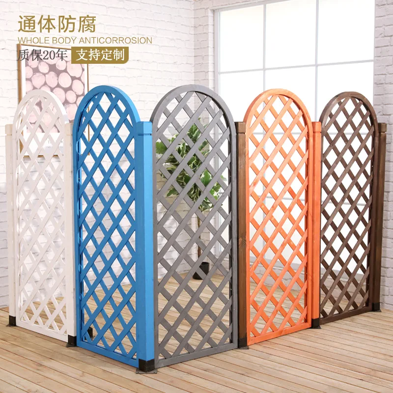 Antiseptic Wood Lattice Outdoor Semicircle Grid Flower Stand White Fence Fence Corral Courtyard Lattice Garden Fence