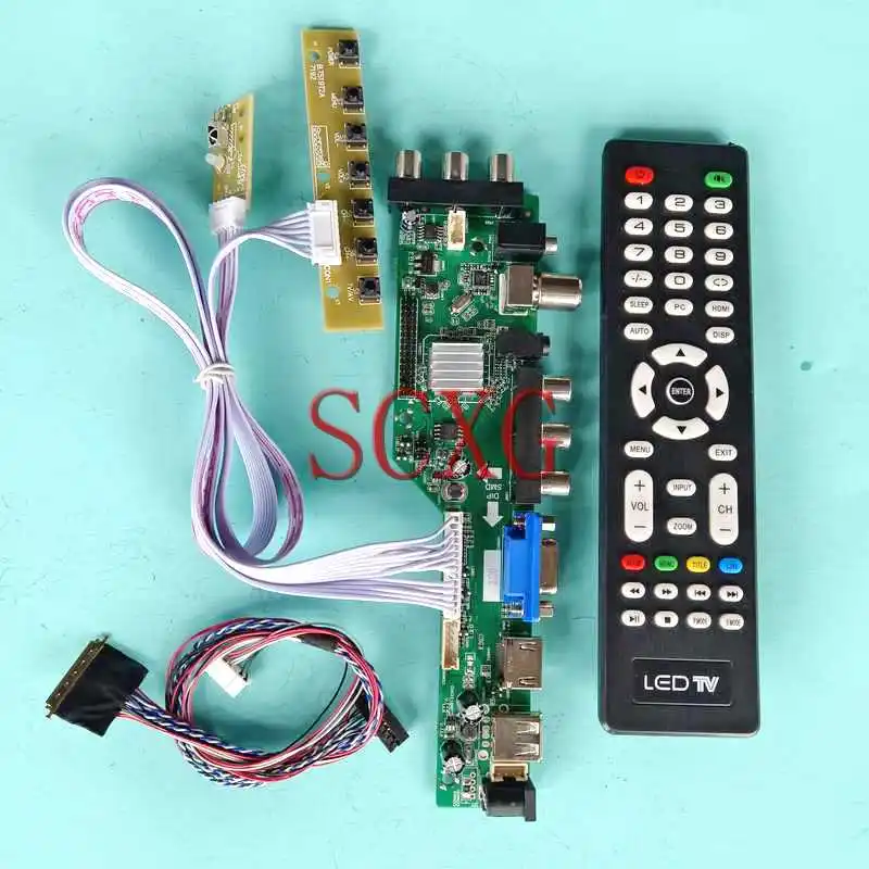 

For LP140WH4-TLA1/TLC1/TLN1/TLP1 DVB Digital LCD Display Driver Board 1366*768 14" Kit LVDS 40 Pin HDMI-Compatible VGA USB AV RF