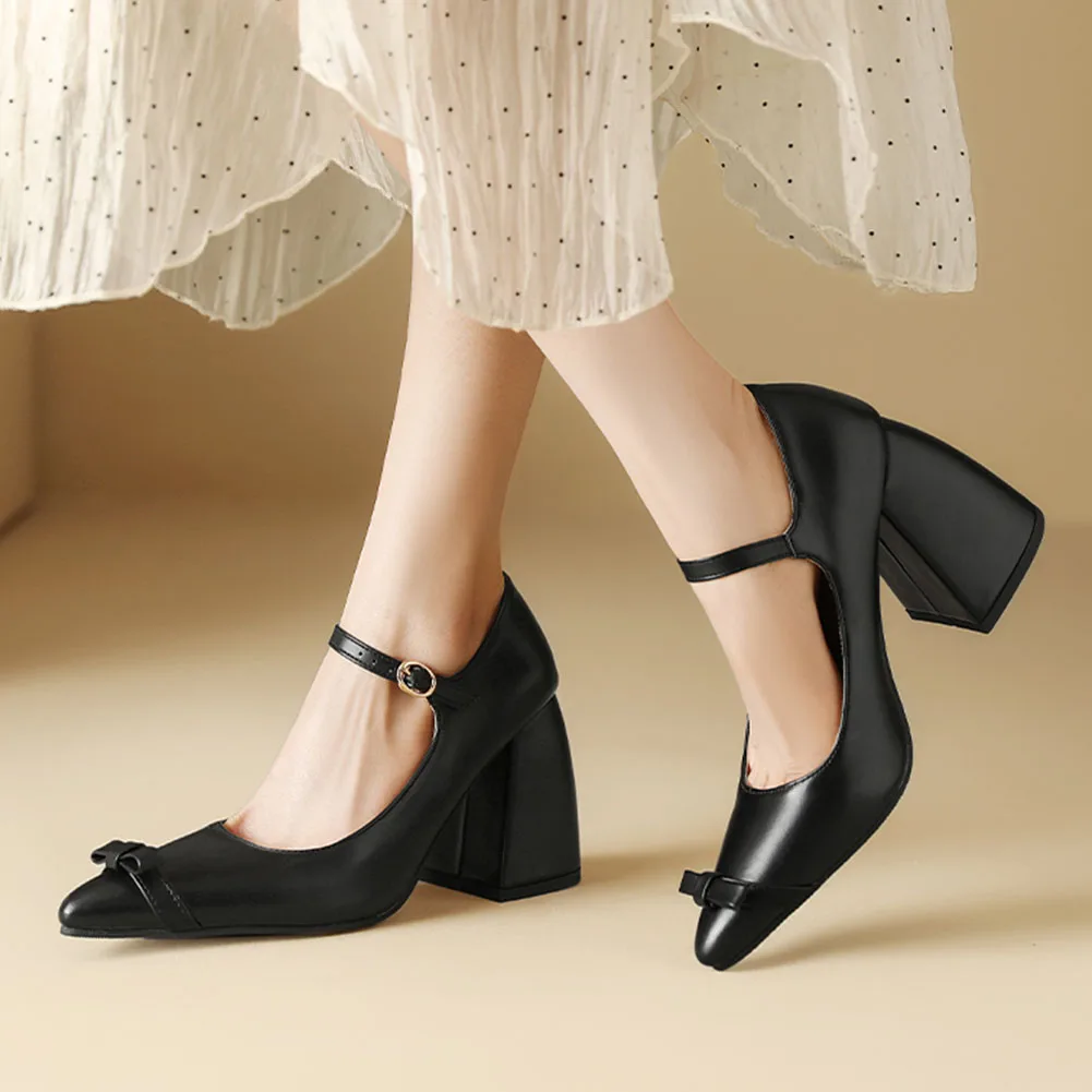 

Pointed Toe Thick Super High Heel High Heels Bow Decoration Women's Sandals