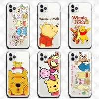 nbdruicai winnie the pooh tigger eeyore phone case clear for iphone 13 12 11 pro max mini xs 8 7 plus x se 2020 xr cover