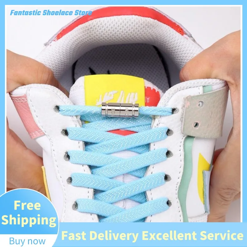 

2Pcs New Upgrades NICE Capsule Lock Laces Without Binding Elastic Shoelaces for Shoes Lazy Quick Lace Kids Adult No Tie Shoelace