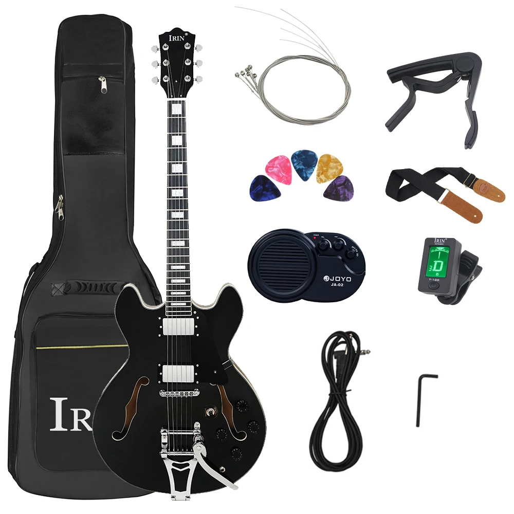 

Jazz Hollow Electric Guitar 6 String 22 Frets Maple Body Electric Guitarra with Bag Amp Tuner Capo Guitar Parts & Accessories