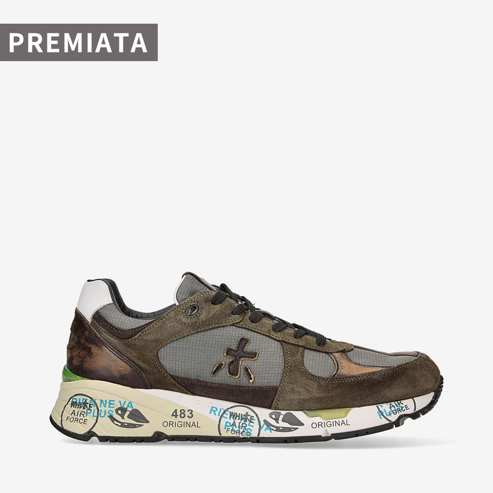 

PREMIATA Men's Shoes Casual Old Retro Trend Fashion Sneakers Light Luxury Suede Breathable Lightweight Cushioning Running Shoes
