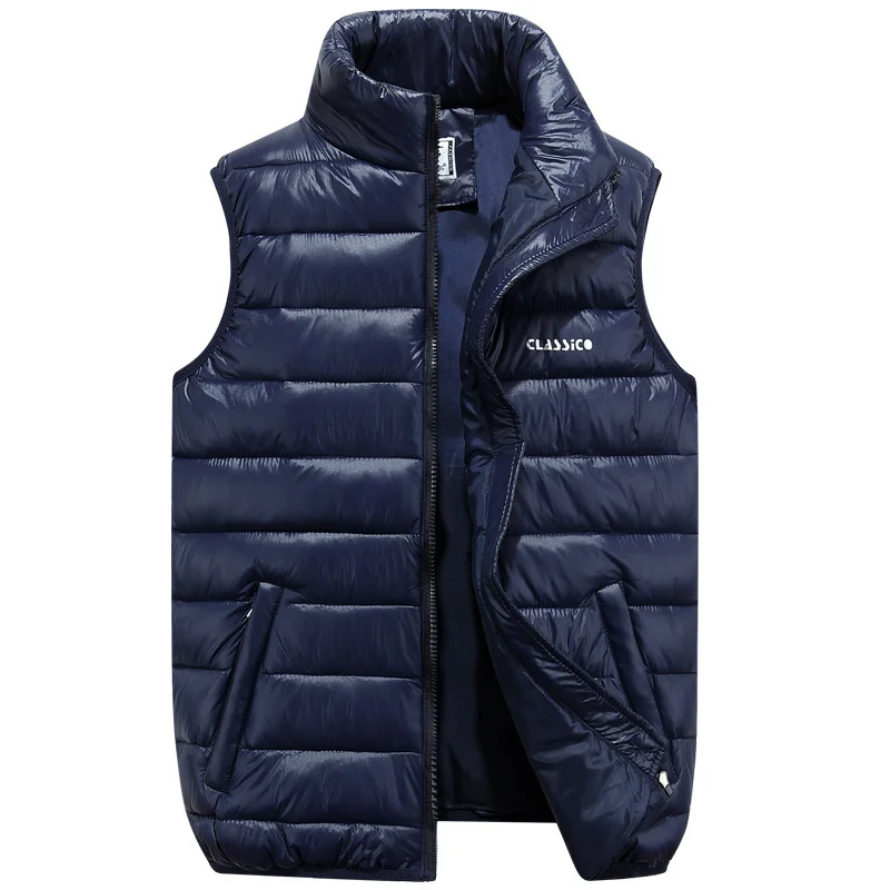 

Vests Men's Sleeveless Outwear Jackets Winter Fashion Casual Slim Solid Cotton-Padded Waistcoat Thicken Warm Coats 4 Colors 6XL