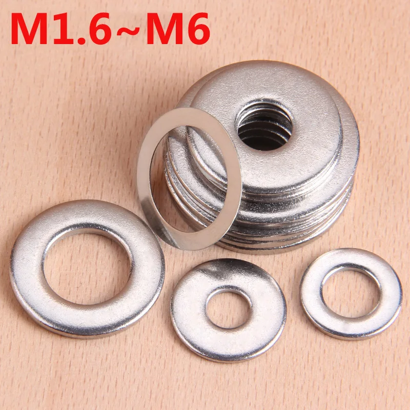 

304 Stainless Steel Flat Gasket Washer Metal Small Gasket Meson Thickening and Thin Can Be Customized M1.6M2M3M4M5M6M8M10M12~M36