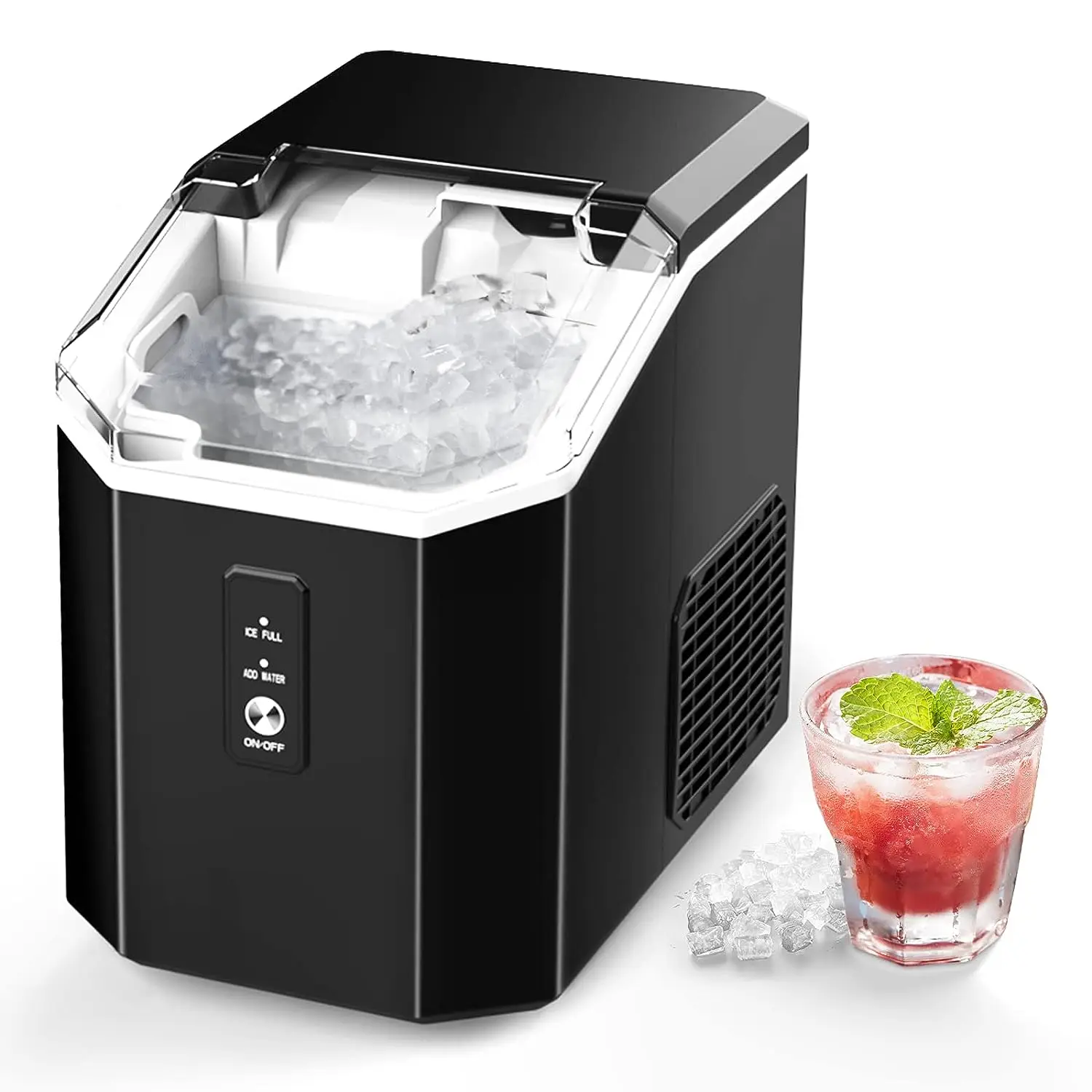 

Ice Maker Countertop, Crushed Chewable Ice Maker Machine with Self-Cleaning, 34Lbs/24H, Pebble Portable Ice Machine with Ice Sco