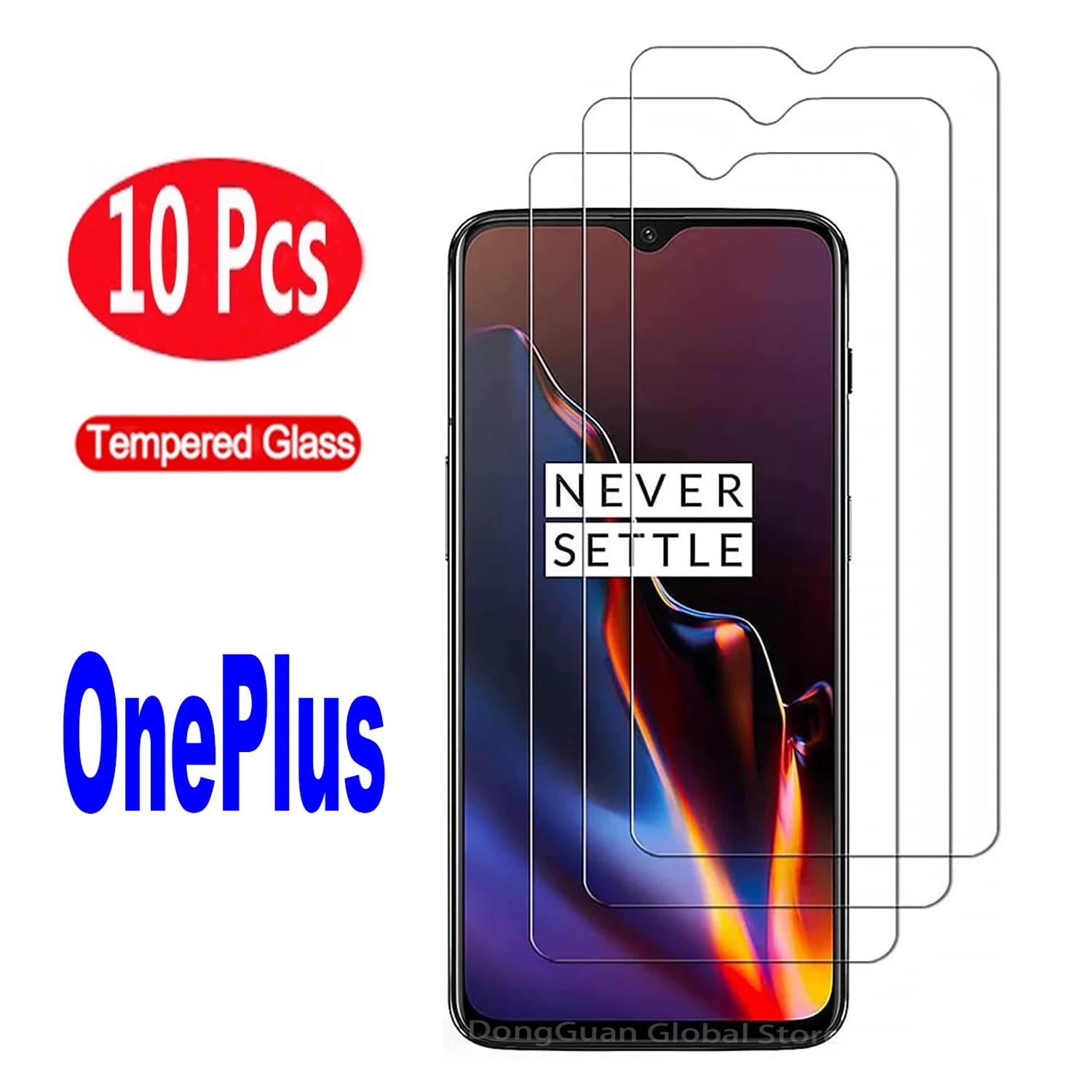 

10Pcs Tempered Glass For OnePlus 7 7T OnePlus 6 8 9 10 T R ACE Pro Screen Protector Glass Film