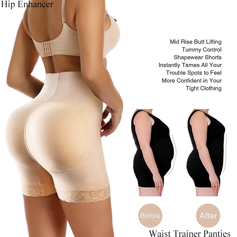 Women Padded Seamless Butt Hip Enhancer Shaper Buttocks Butt Pads High Waist Panties Push-up Body Shapewear Slimming Underwear