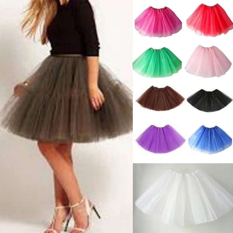 Women Vintage Tulle Skirt Short Tutu Mini Skirts Adult Fancy Ballet Dancewear Party Costume Ball Gown Mini skirt Summer  Hot