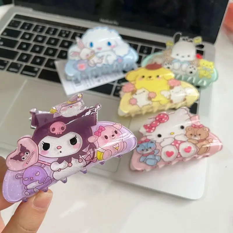 

Hello Kittys Hair Claw Clip Kawaii Anime Kuromi Cinnamoroll Hairpin Melody Hair Clamp Pompompurin Cartoon Girl Headwear Gift Toy