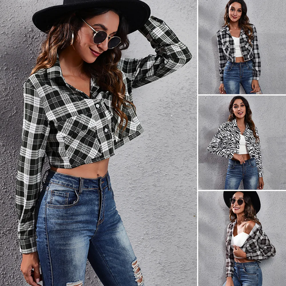 

2022 Autumn Women's New Plaid Zebra Pattern Thin Coat Single-Breasted Loose Fashion Casual High-Quality Short Coat